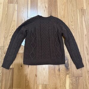 LUCKY Women Brown  Cable Knit Sweater Size XS NWT